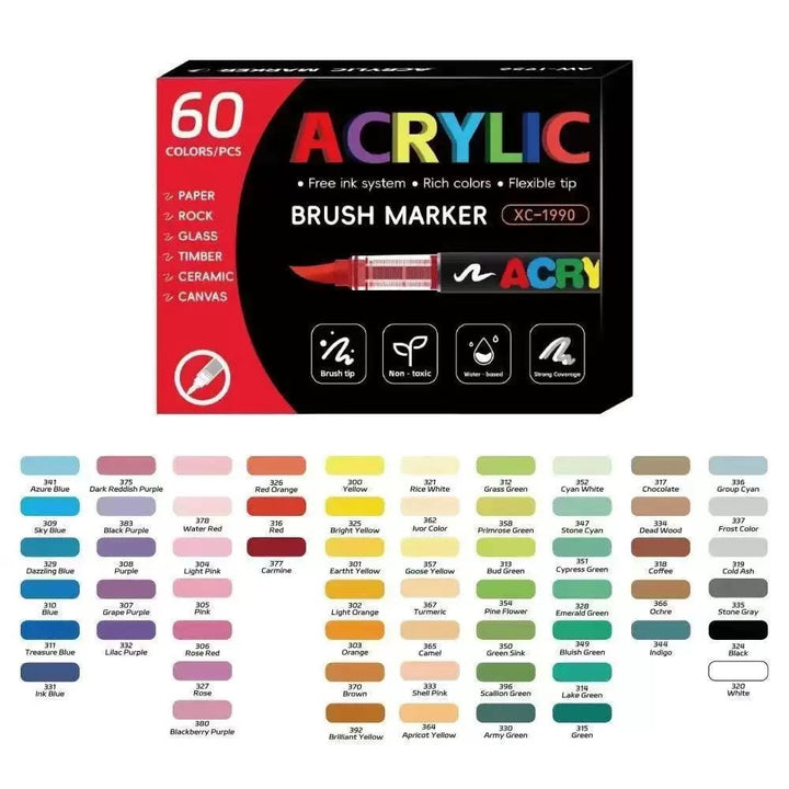 Direct-liquid Acrylic Soft-tip Black Rod Opaque Layerable Coloring Pen