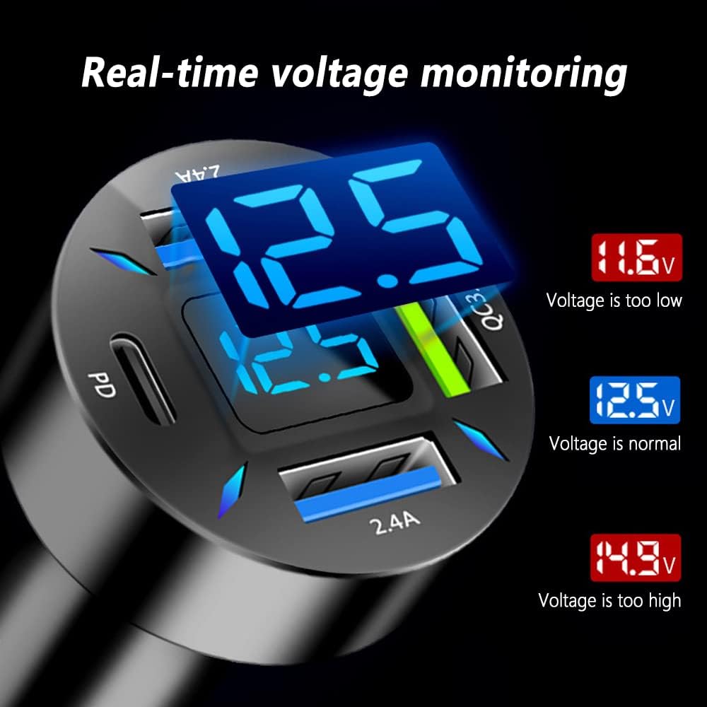 66W Super-Fast Car Charger with USB PD & QC 3.0 – Universal for 12-24V Cigarette Lighter Sockets
