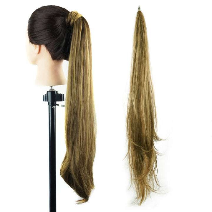 Flexible Synthetic Long Ponytail Wrapped Around Polish Curly Ponytail For Women