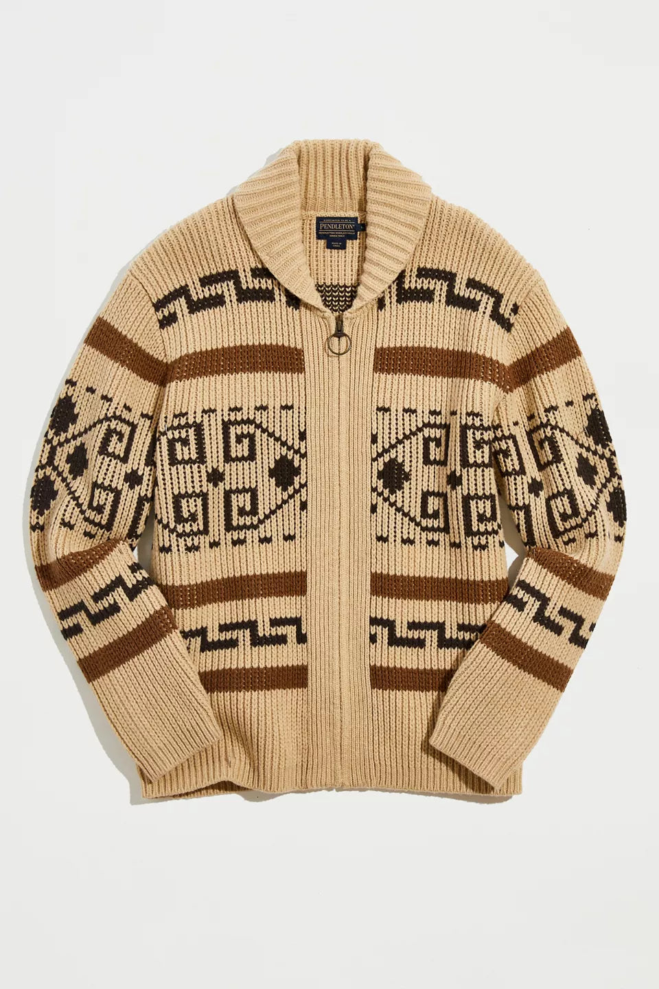 Vintage Jacquard Knitted Men's Cardigan