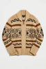 Vintage Jacquard Knitted Men's Cardigan