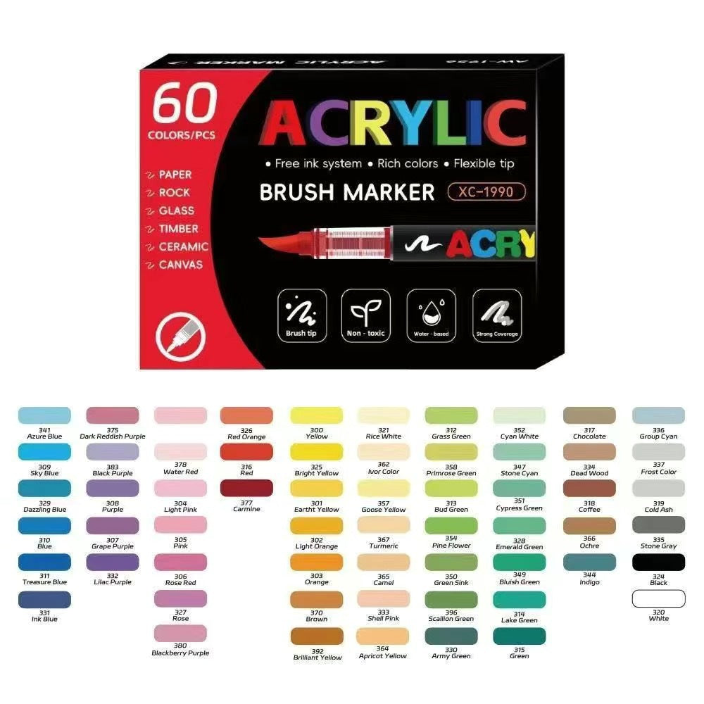 Direct-liquid Acrylic Soft-tip Black Rod Opaque Layerable Coloring Pen