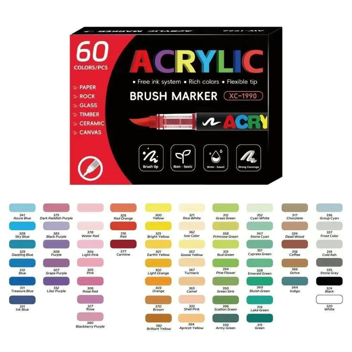 Direct-liquid Acrylic Soft-tip Black Rod Opaque Layerable Coloring Pen