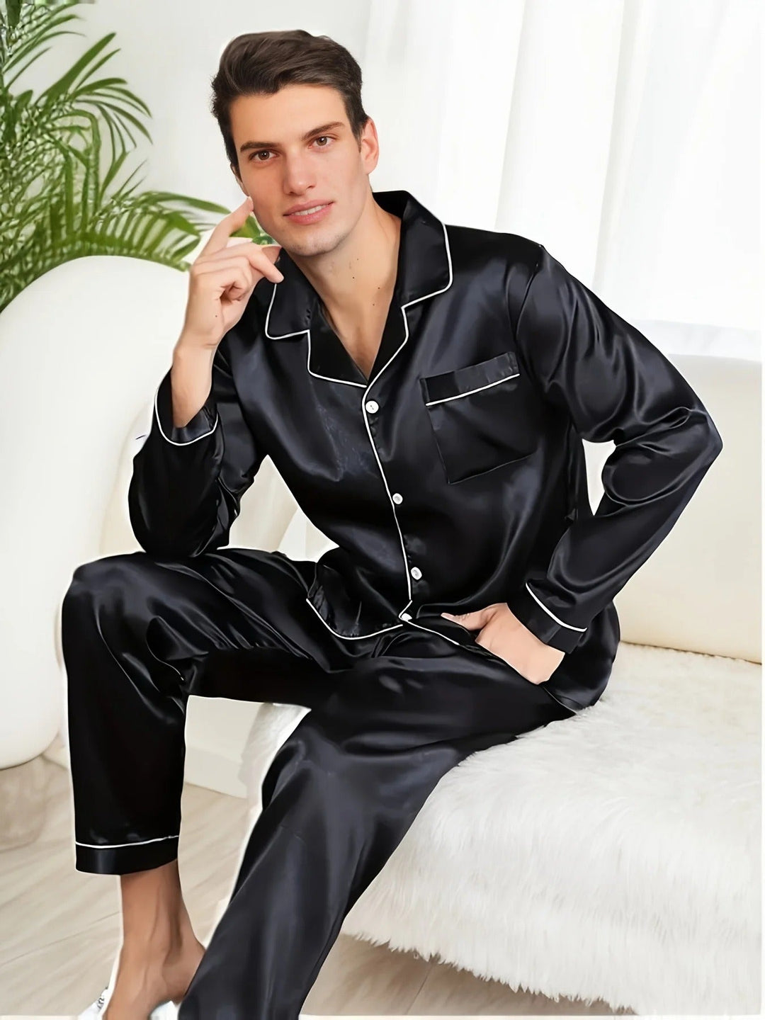 Soft Satin Men's Pyjamas - Adrian