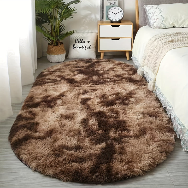 Oval Plush Rug – Soft Rug and Style for Bedroom and Living Room Décor