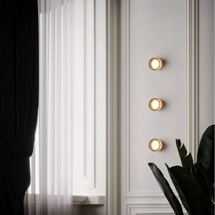 Modern Round Glass LED Wall Light, 1 Light