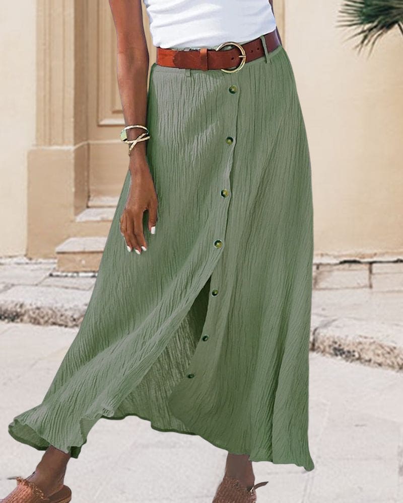 Women’s Long Monochrome Skirt – Elegant Style for Any Occasion
