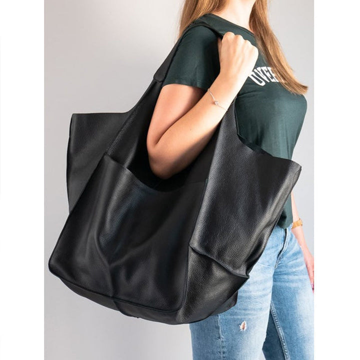 Oversized Leather Vintage Shoulder Bag for Women