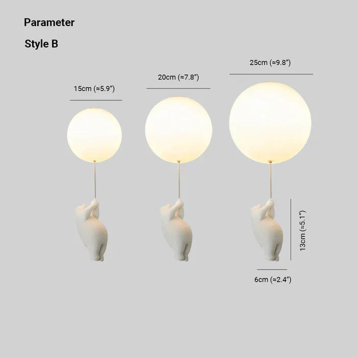 Kids' Ceiling Lamp with Bear and Ball | CloudBear