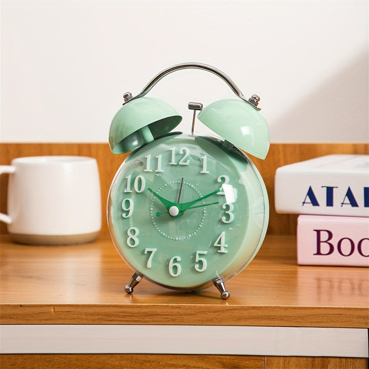 Luxury Silent Alarm Clock with Night Light – Rotating Display and Loud Bell Sound for an Effective Wake-Up Experience