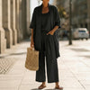 Women’s Elegant Knit Cardigan Co-Ord Set with Straight Leg Trousers