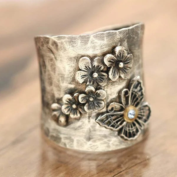 Bee Flower Butterfly Wide Ring