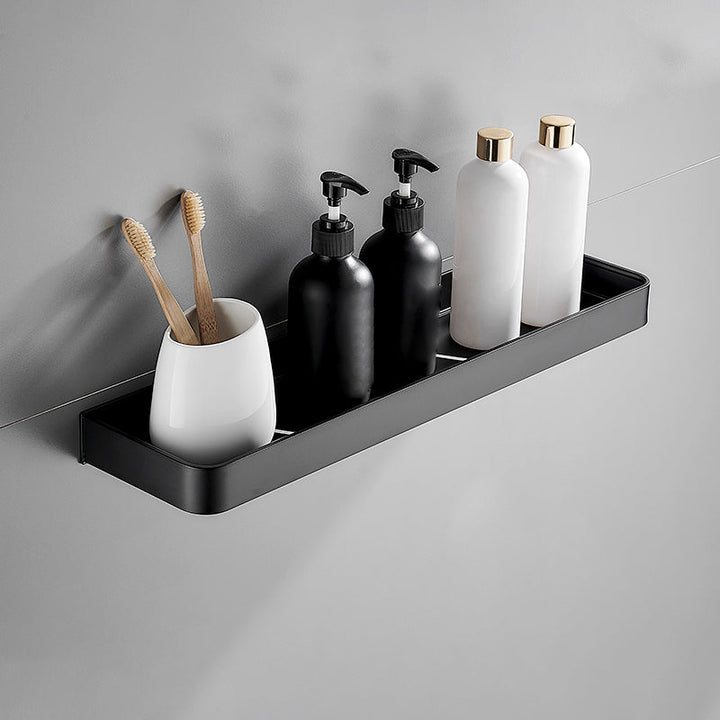 Modern Matte Black Bathroom Set 1/2 - Stainless Steel Bathroom Shelf