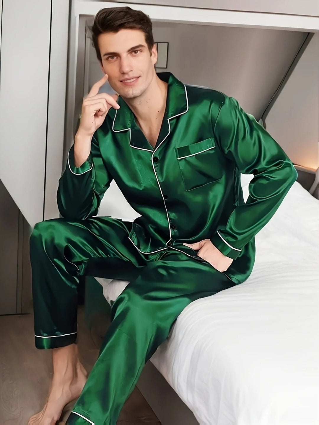 Soft Satin Men's Pyjamas - Adrian
