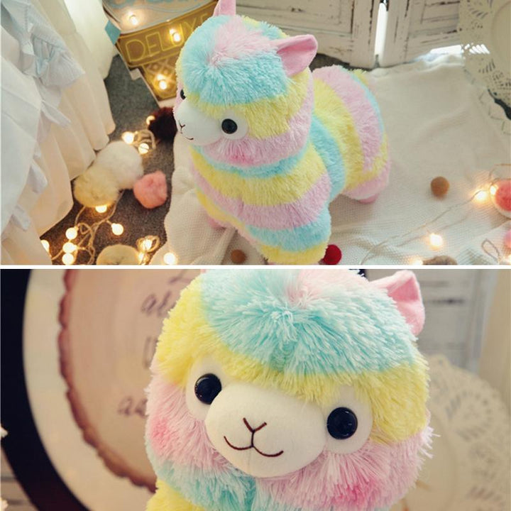 Soft Rainbow Alpaca Plush Toy for Babies and Children