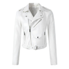 Cropped Belted Asymmetric Faux Leather Jacket