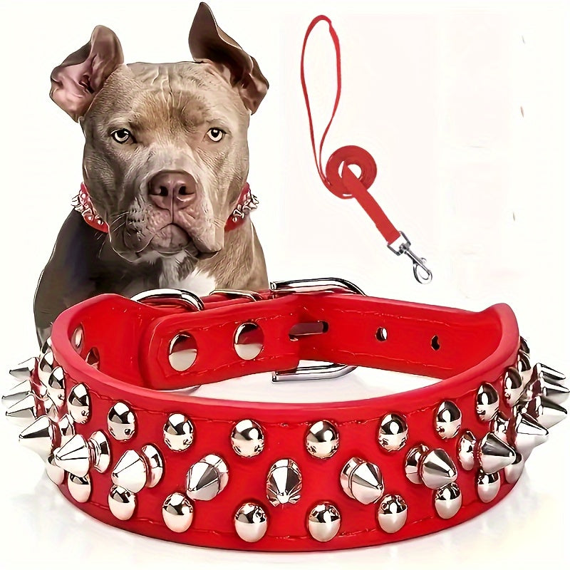 Adjustable Studded Dog Collar - Strong and Secure for Large Dogs
