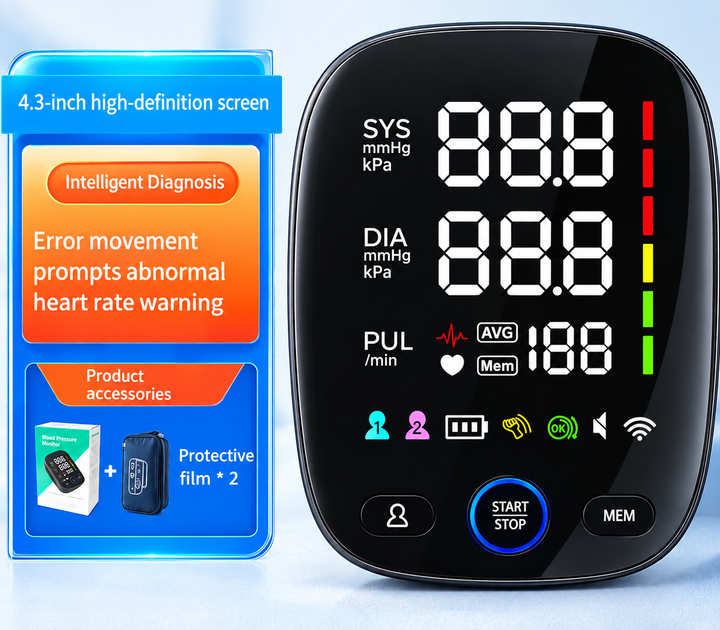 LED Wrist Blood Pressure Monitor with Voice Function – HeartGuard