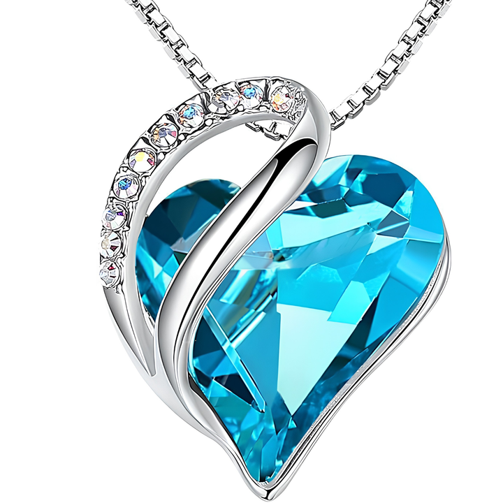 Geometric Heart Of The Ocean Crystal Necklace