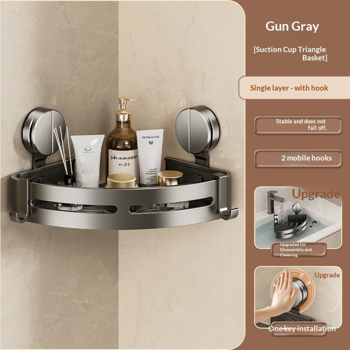Luxury suction cup bathroom shelf without drilling