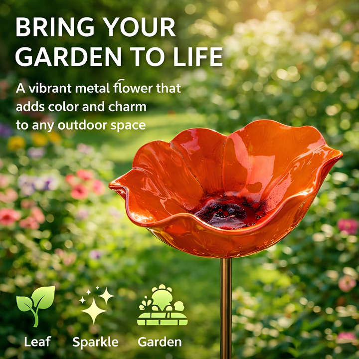 Handmade Metal Floral Garden Bird Feeder