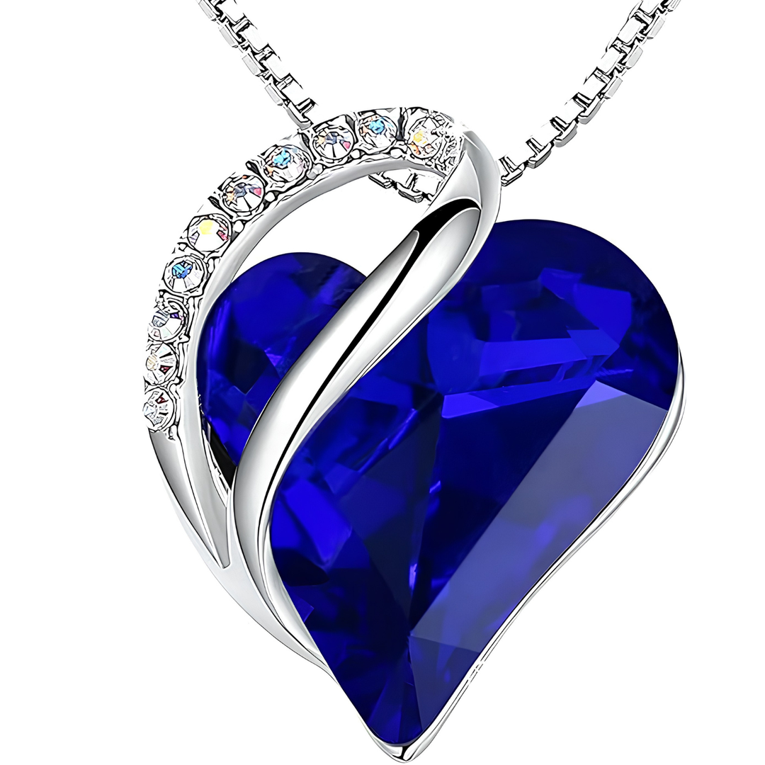 Geometric Heart Of The Ocean Crystal Necklace