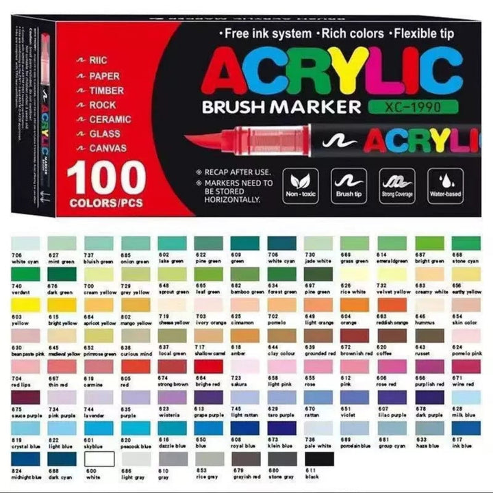 Direct-liquid Acrylic Soft-tip Black Rod Opaque Layerable Coloring Pen