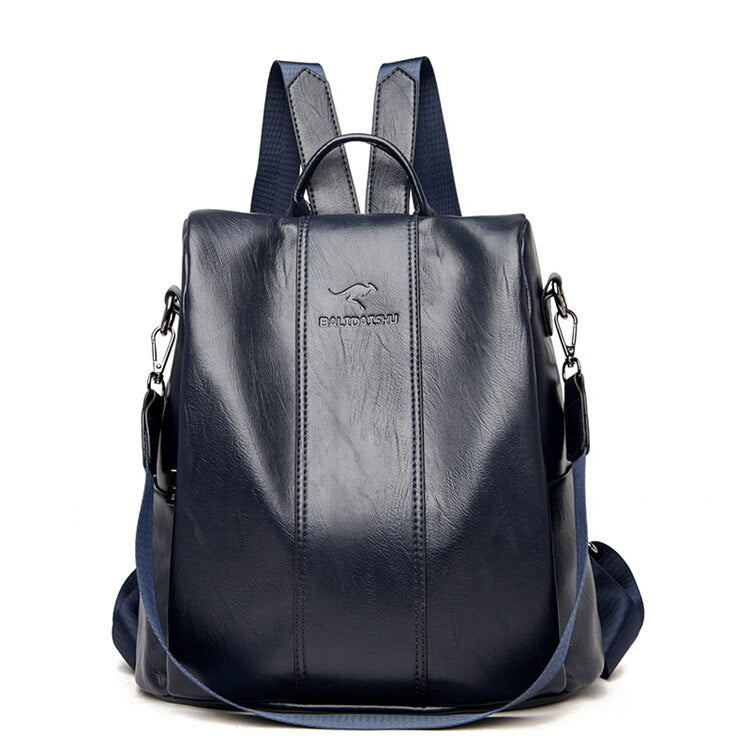Diebstahlsicherer Lederrucksack für Frauen im Vintage-Stil