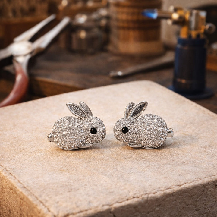 Cute Bunny Crystal Stud Earrings