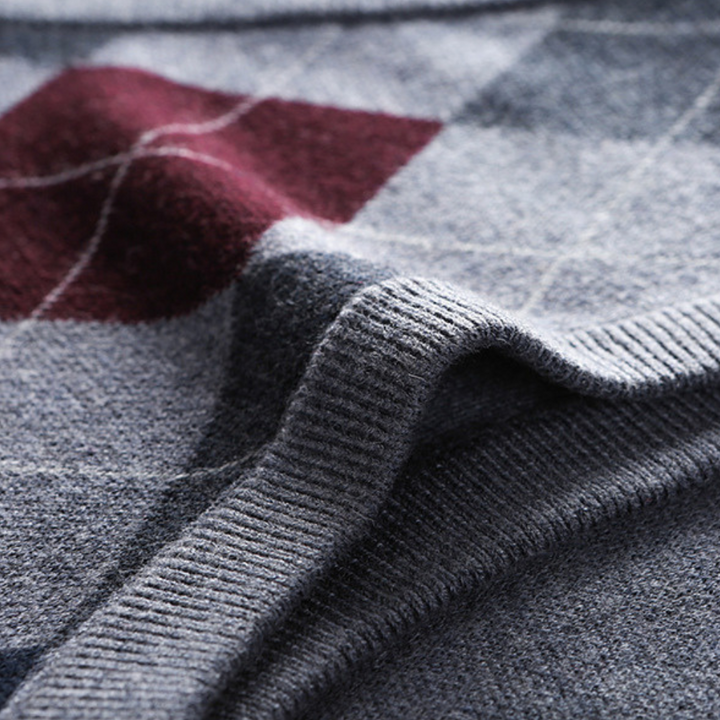 Men's Jumper with Stylish Argyle Pattern - Felix