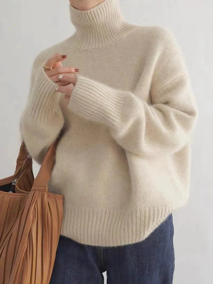 Soft Cashmere Women's Polo Neck Jumper - Seraphina