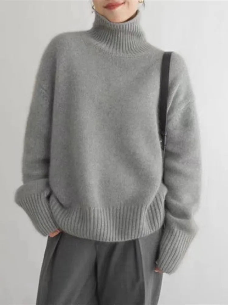 Soft Cashmere Women's Polo Neck Jumper - Seraphina