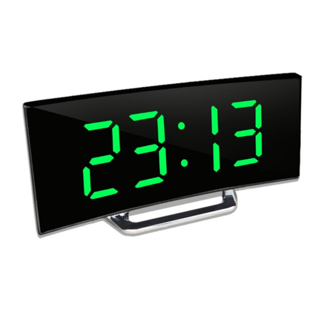 Digital Alarm Clock | Curved LED Mirror Display | Automatic Dimming Function