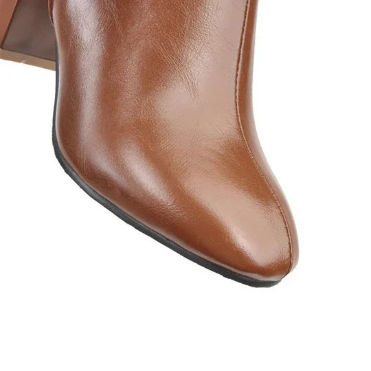 Women's Heeled Knee-High Boots with Zipper