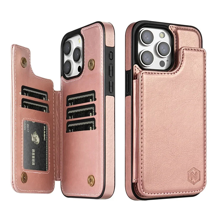 LeatherGuard | Elegant Leather Case with Card Compartments and Magnetic Closure | Vanero