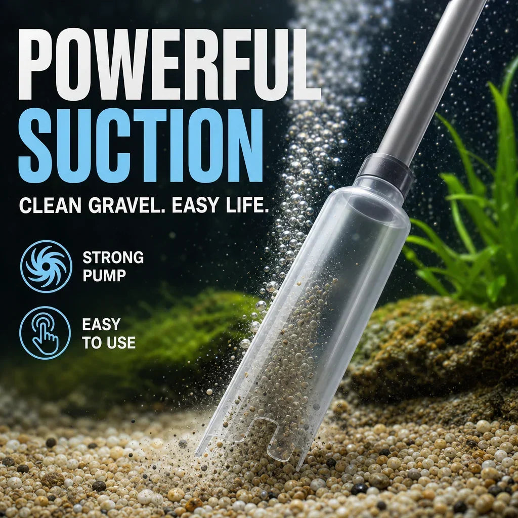 Electric Aquarium Gravel Cleaner - Battery-Powered Suction Pump for Water Changes