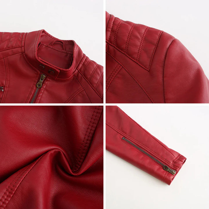 Faux Leather Biker Jacket for Women