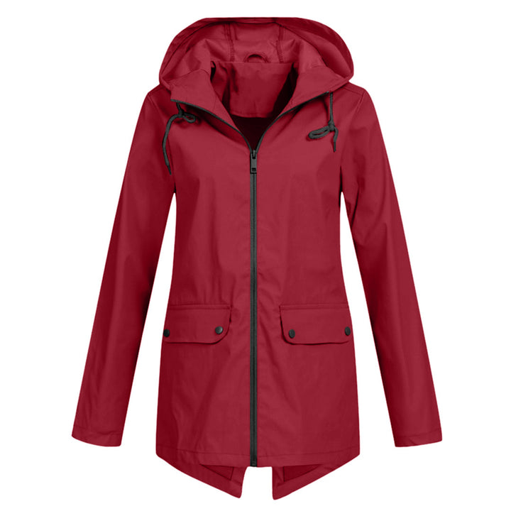 water-resistant Women's Mid-Length Jacket with Zipper