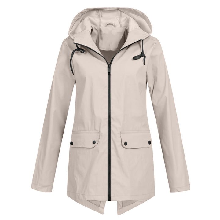 water-resistant Women's Mid-Length Jacket with Zipper
