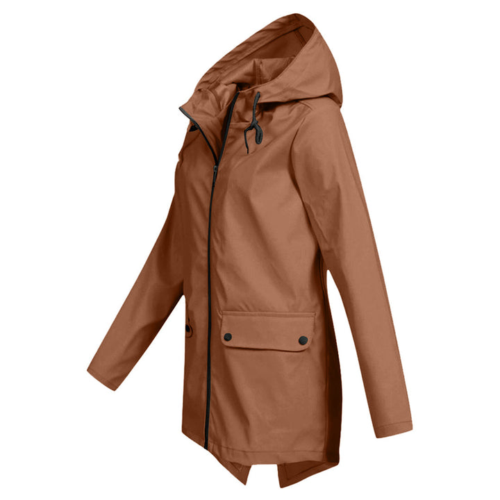 water-resistant Women's Mid-Length Jacket with Zipper