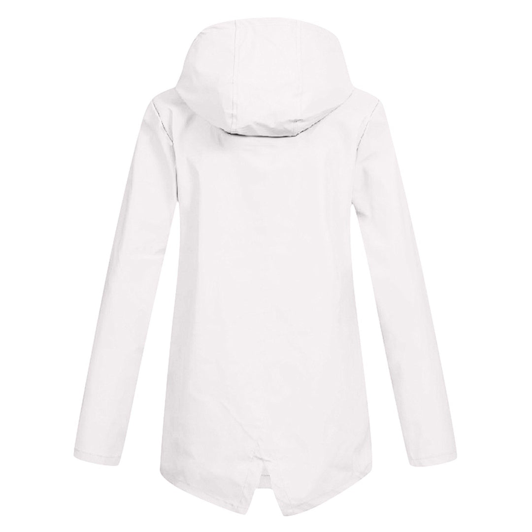 Waterproof Women's Mid-Length Jacket with Zipper