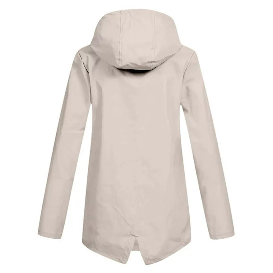water-resistant Women's Mid-Length Jacket with Zipper
