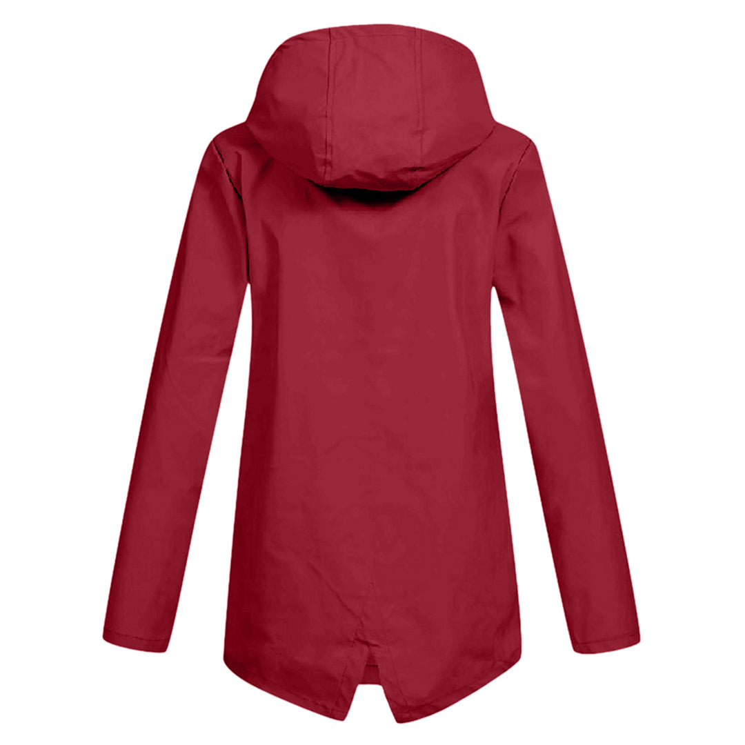 water-resistant Women's Mid-Length Jacket with Zipper