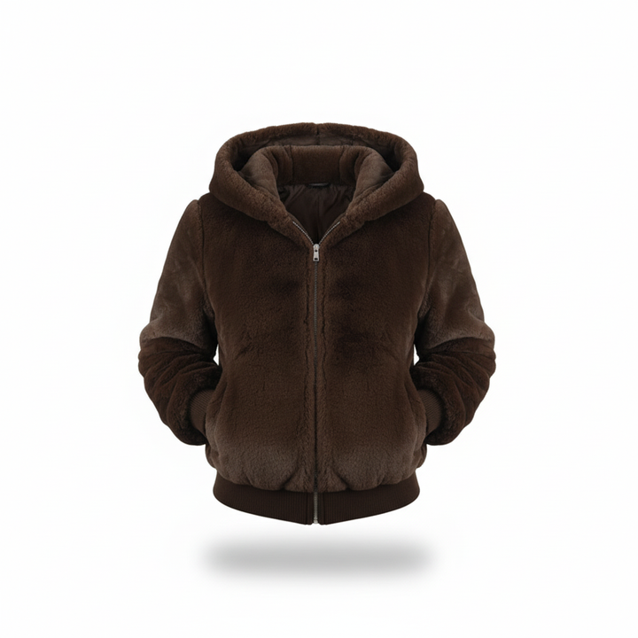 Fluffy Hooded Cardigan - Christina