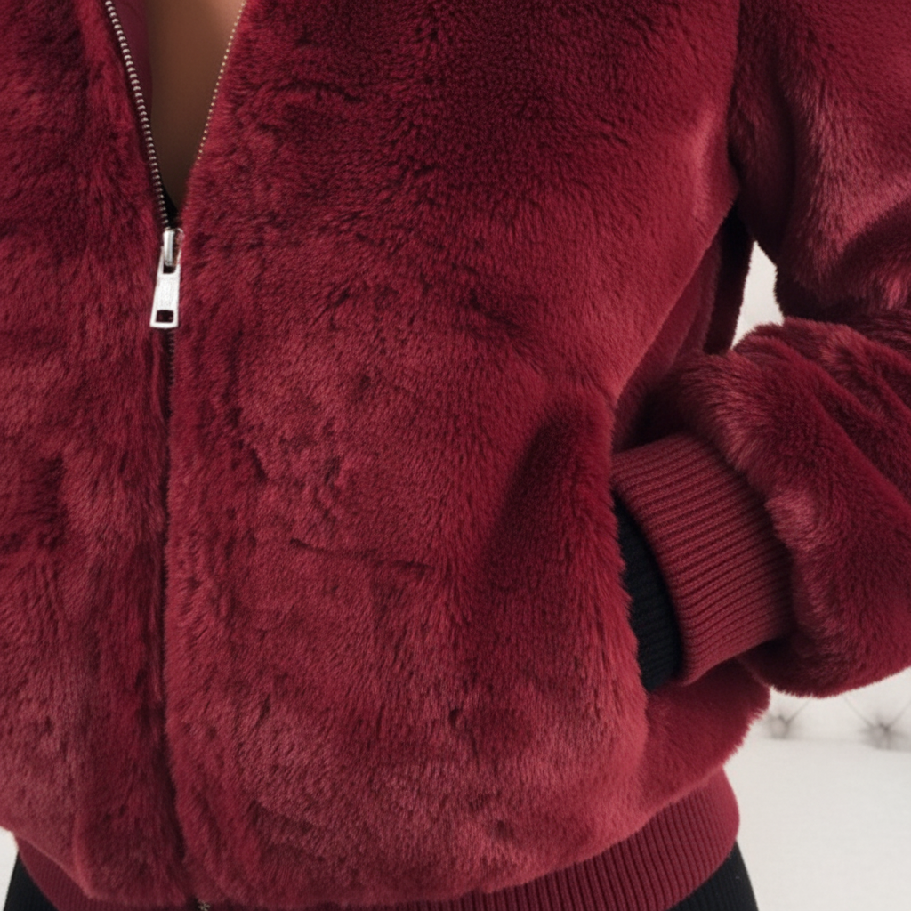 Fluffy Hooded Cardigan - Christina