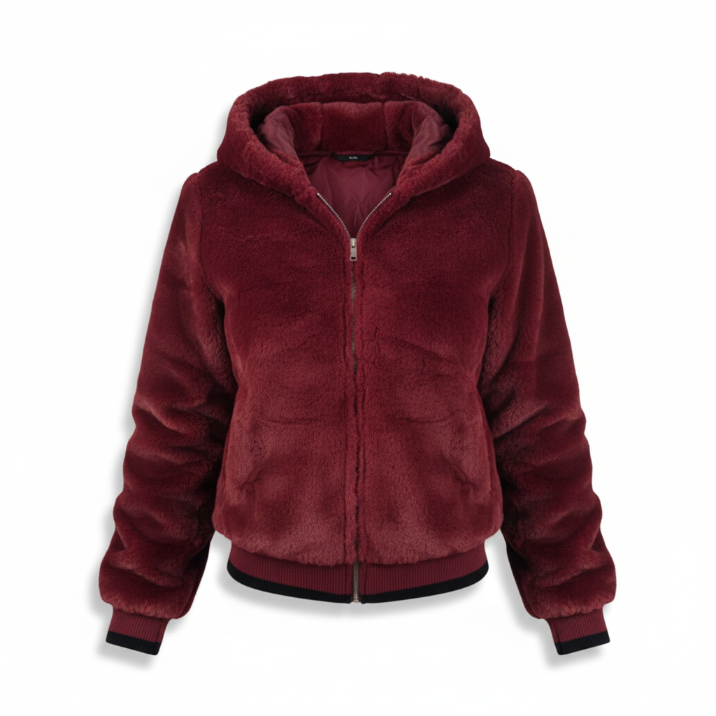 Fluffy Hooded Cardigan - Christina