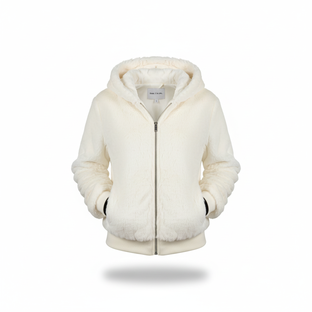 Fluffy Hooded Cardigan - Christina