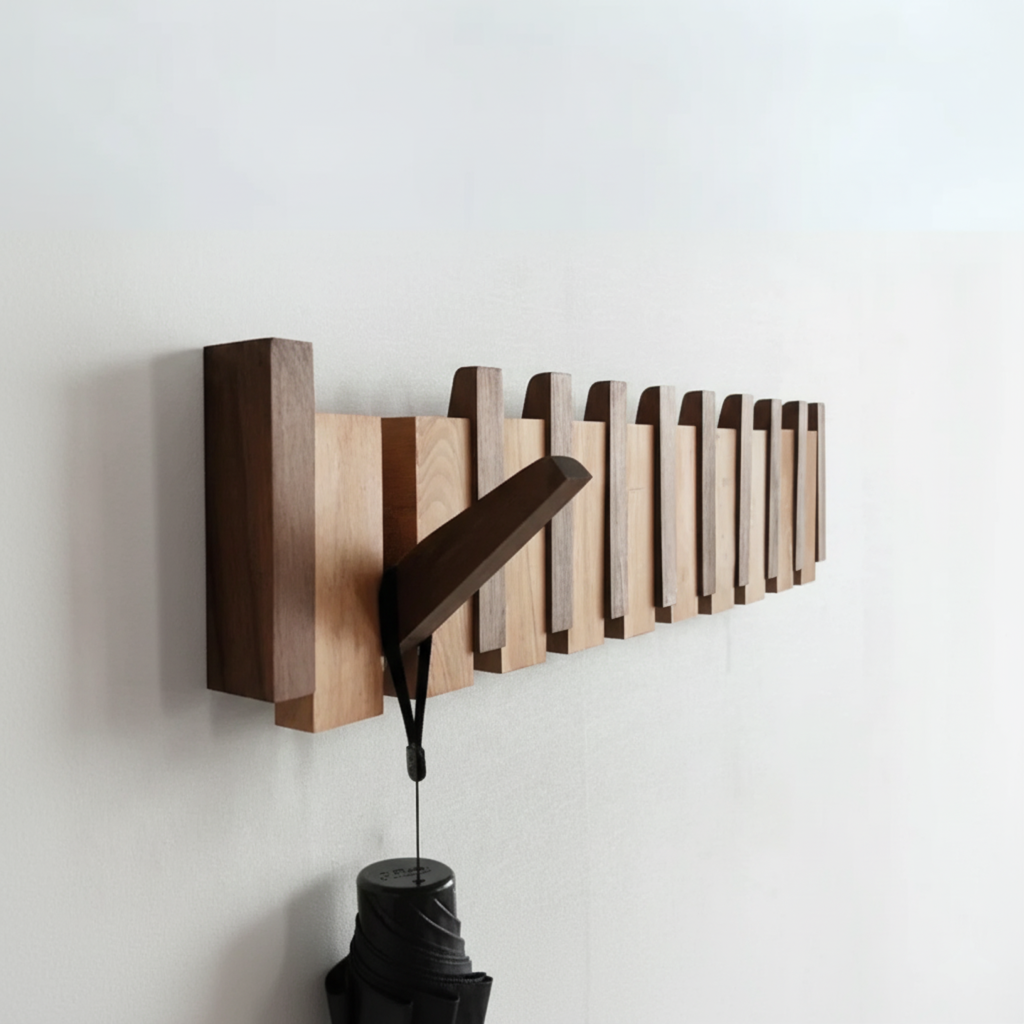 Kleshenger HarmonyCoat Piano – Creative Wooden Coat Rack for Hallway and Entrance