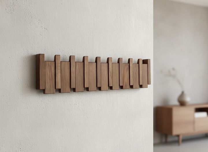 Kleshenger HarmonyCoat Piano – Creative Wooden Coat Rack for Hallway and Entrance
