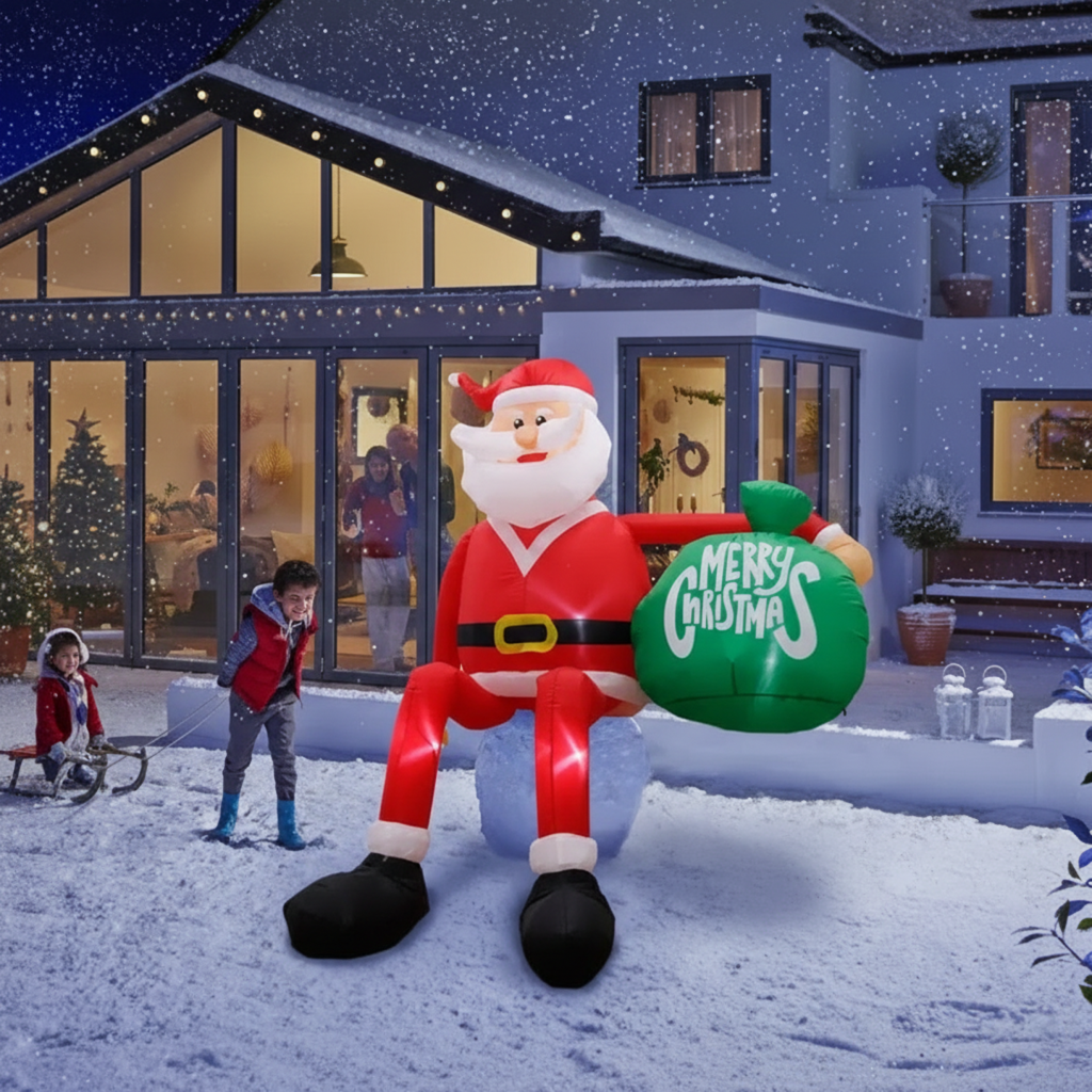 Riesiger 8FT LED Aufblasbarer Kletternder Weihnachtsmann | Premium, Wasserdichte Außenweihnachtsdekoration